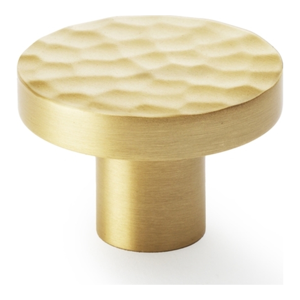 AW820-38-SB • 38mm • Satin Brass • Alexander & Wilks Hanover Hammered Cupboard Knob